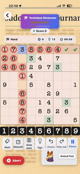 Naked Pair example in Sudoku