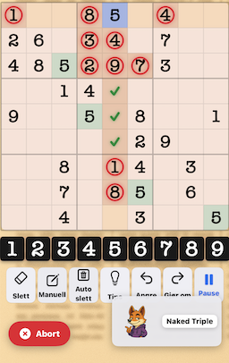 Naked Triple example in Sudoku