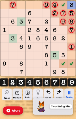Two-String Kite example in Sudoku